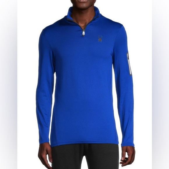 SPYDER Quarter-Zip Pullover proweb blue and black royal read measurements - Picture 1 of 6